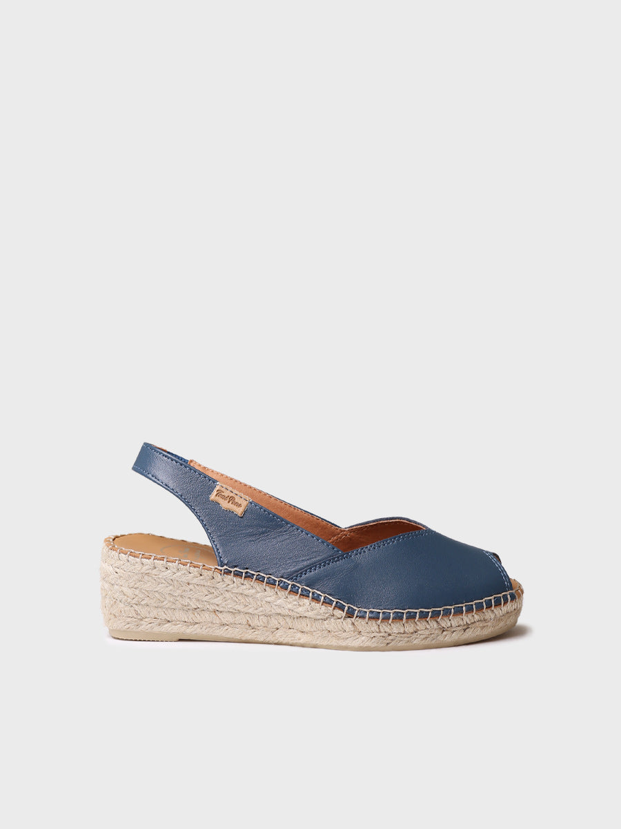 Women's wedge espadrilles in leather - BERNIA-P