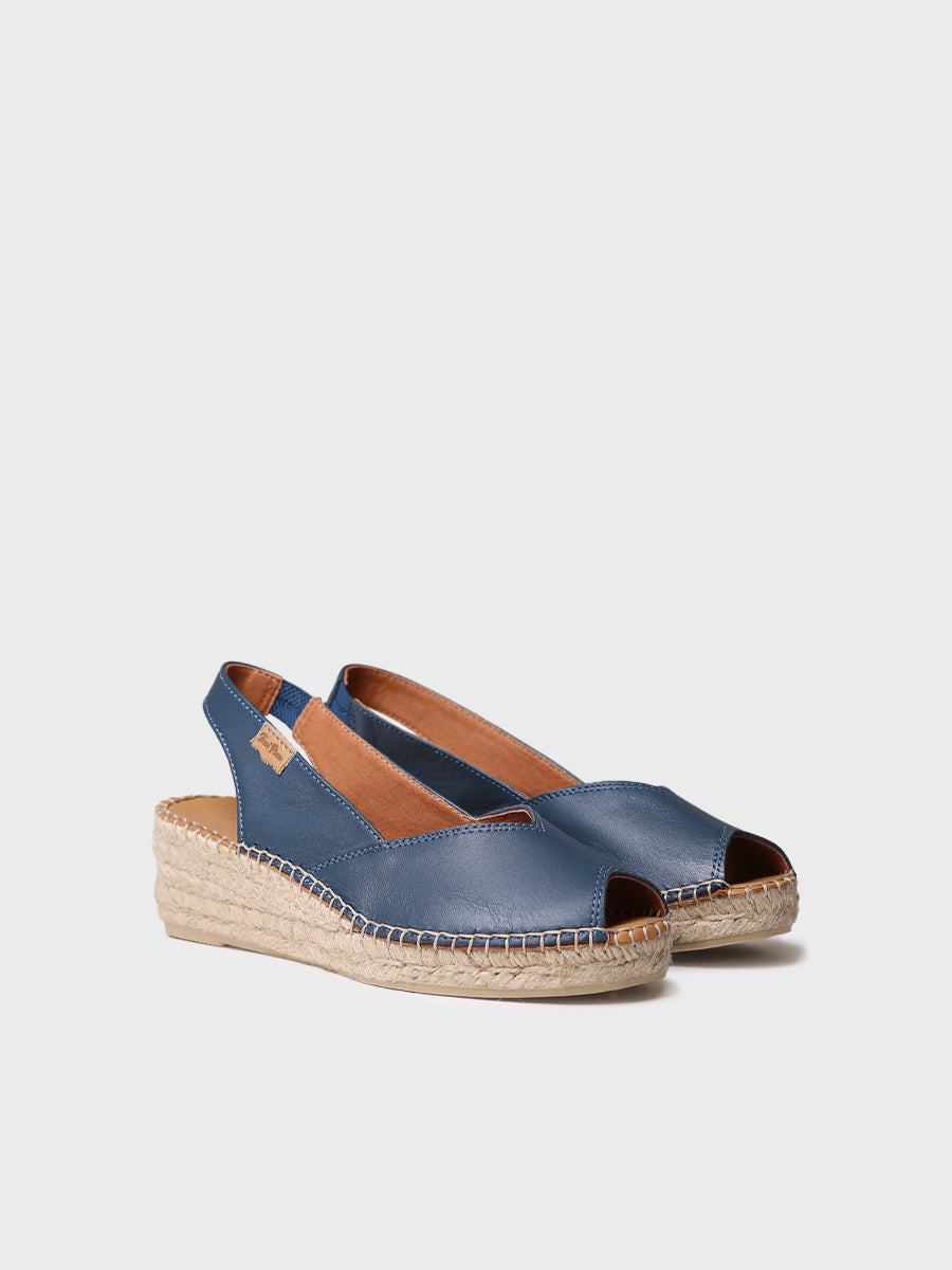 Women's wedge espadrilles in leather - BERNIA-P