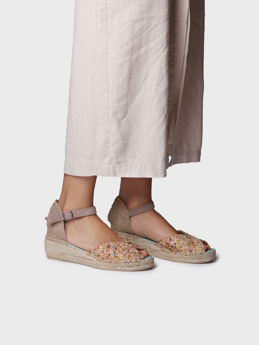 WOMEN'S WEDGE ESPADRILLES IN MULTICOLOURED FABRIC | BRUNA-CO