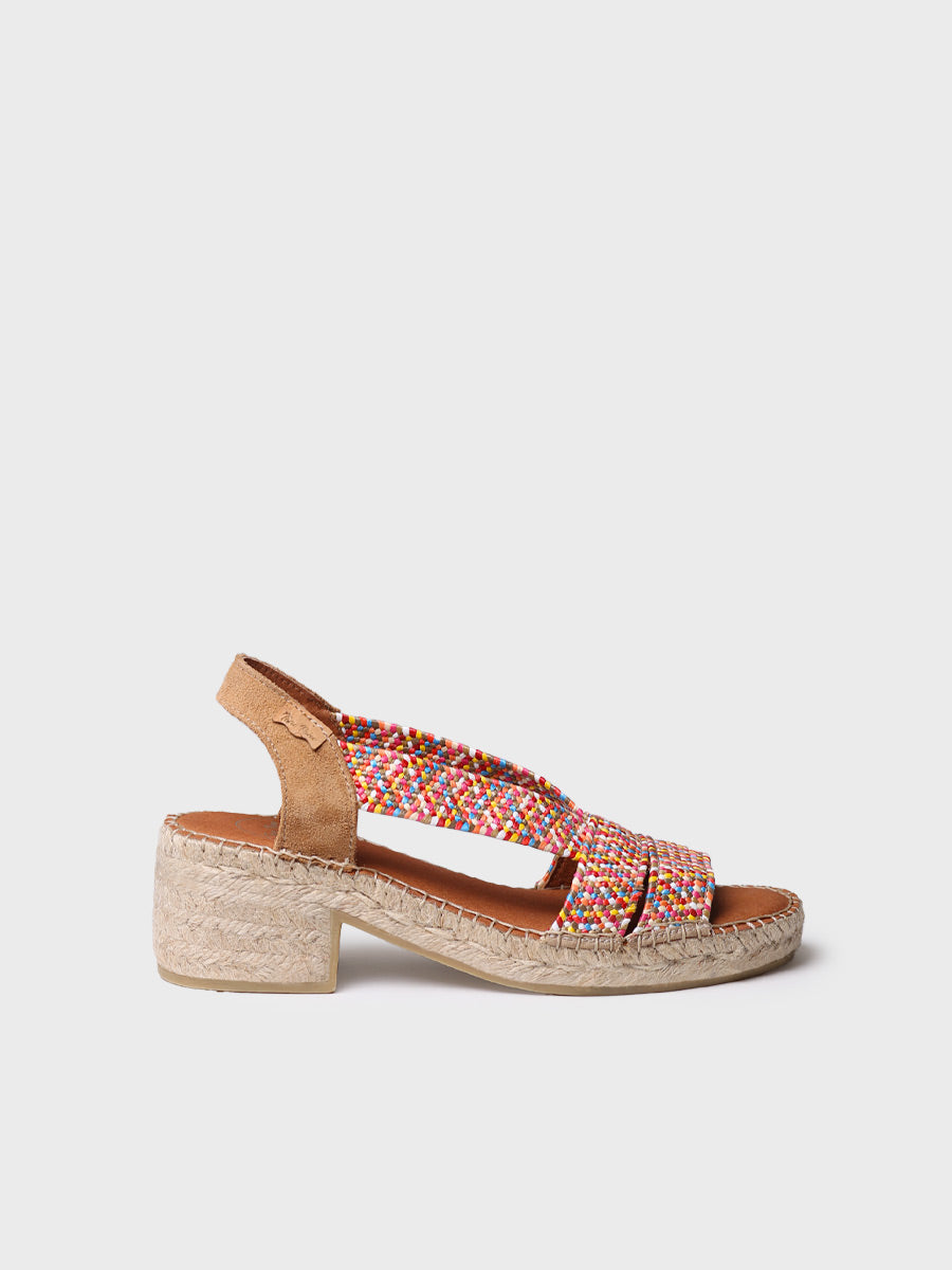 Women's espadrille with wide heel and two-tone elastics - DALYN