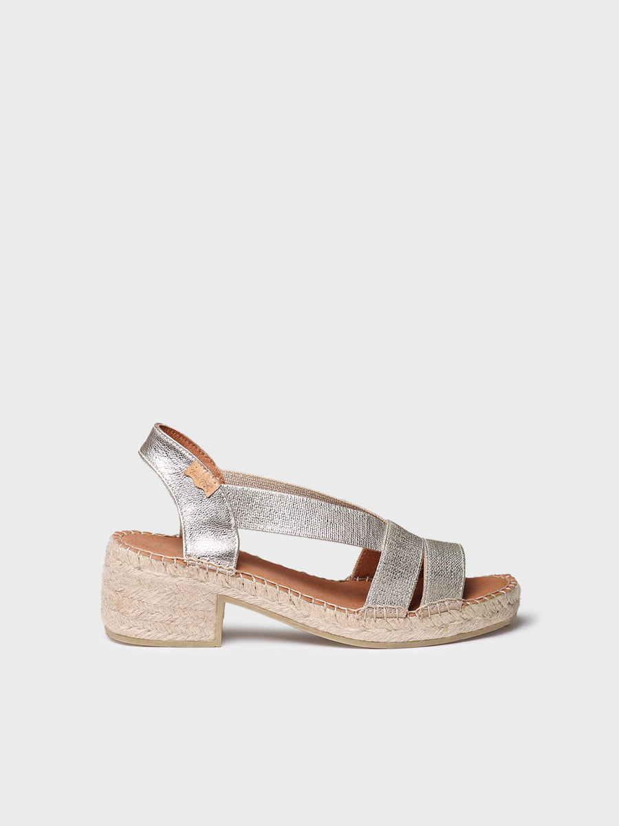 Women's espadrille with wide heel and metallic elastics - DAMA