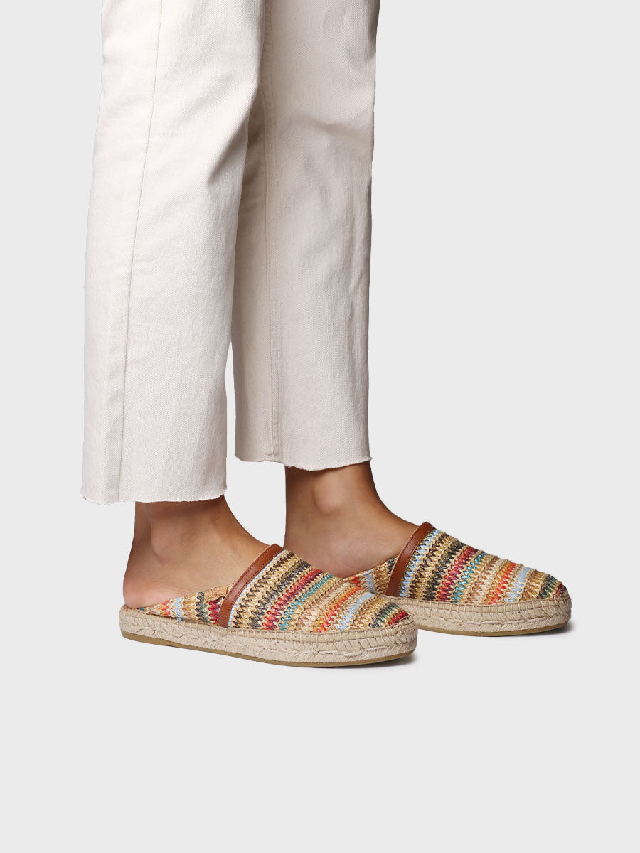WOMEN'S MULE ESPADRILLES IN MULTICOLOURED RAFFIA | DENISE-NM