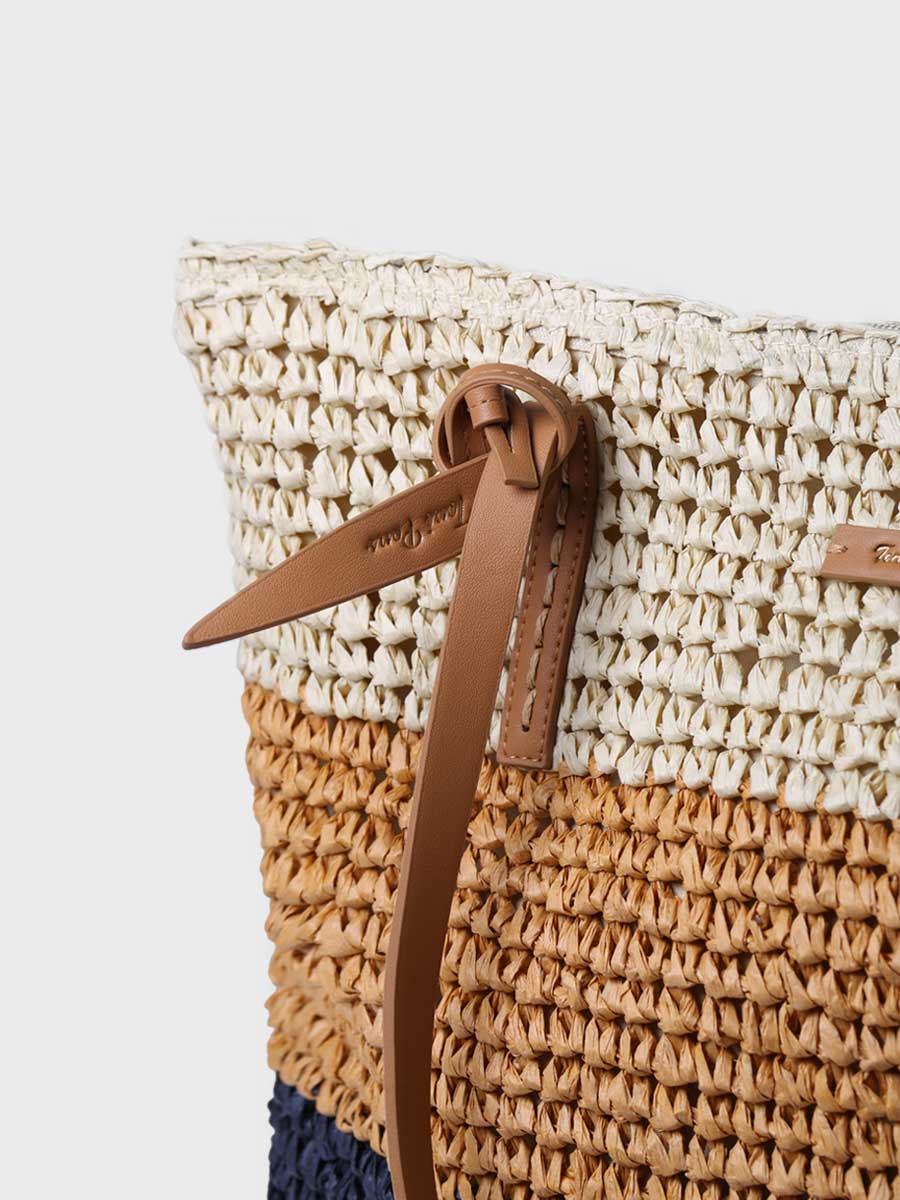 Paper raffia shopper bag with zipper - DORA