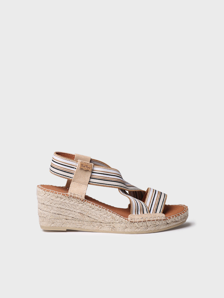 Women's espadrille with wedge and elastic bands - TINA