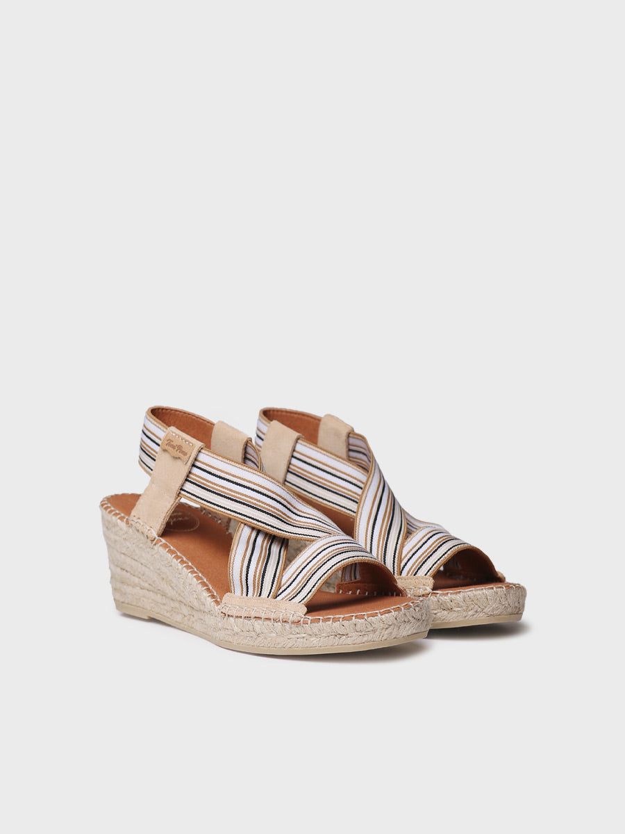 Women's espadrille with wedge and elastic bands - TINA