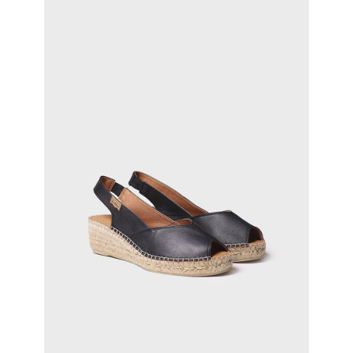 LEATHER WEDGE ESPADRILLES - BERNIA-P