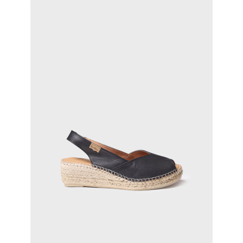 LEATHER WEDGE ESPADRILLES - BERNIA-P