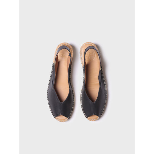 LEATHER WEDGE ESPADRILLES - BERNIA-P