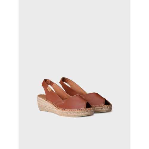 LEATHER WEDGE ESPADRILLES - BERNIA-P