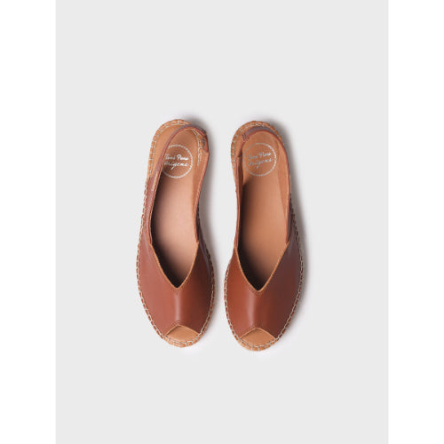 LEATHER WEDGE ESPADRILLES - BERNIA-P