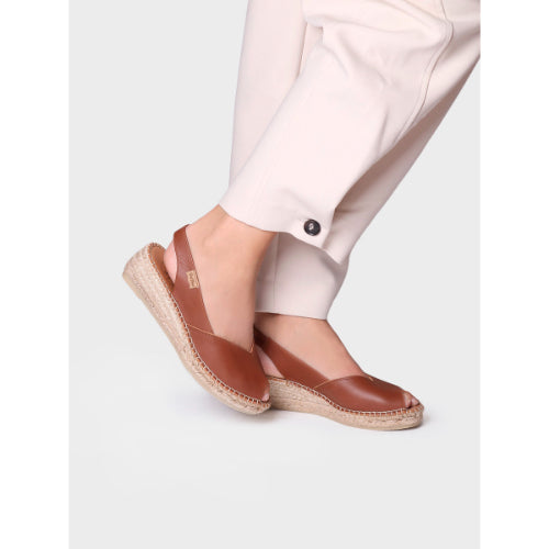 LEATHER WEDGE ESPADRILLES - BERNIA-P