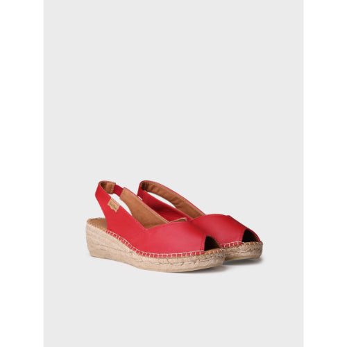 LEATHER WEDGE ESPADRILLES - BERNIA-P
