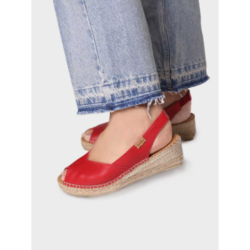 LEATHER WEDGE ESPADRILLES - BERNIA-P