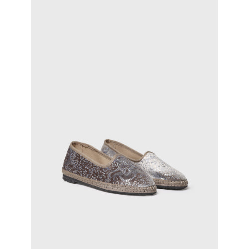 VELVET JACQUARD FABRIC MARY JANE SHOE FOR WOMEN IN BEIGE - CATIA