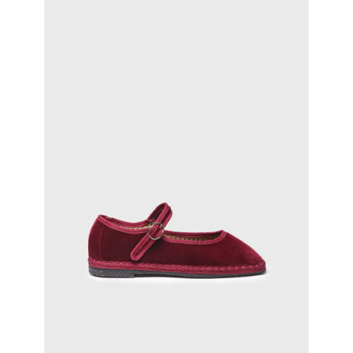 MARY JANE FOR WOMEN IN BURGUNDY-COLOURED VELVET - CLOE