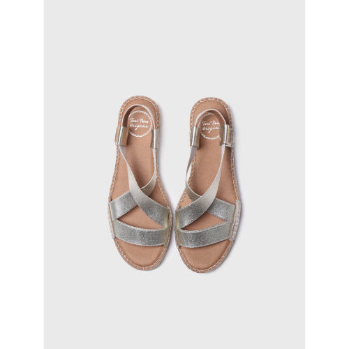 WOMEN'S FLAT METALLIC SANDAL - EIRE-RC