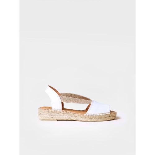 FLAT LEATHER SANDAL WITH ELASTICS - ETNA