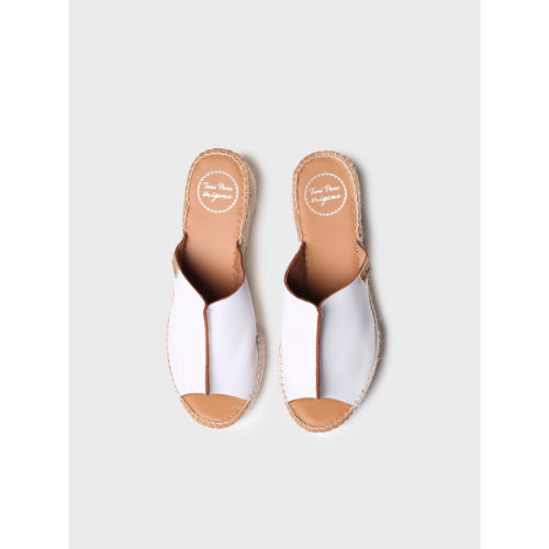 ESPADRILLE IN WHITE LEATHER- IVONNE