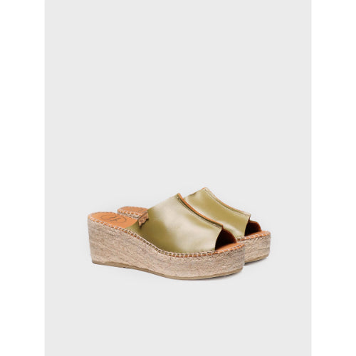 KAKI LEATHER ESPADRILLE - IVONNE