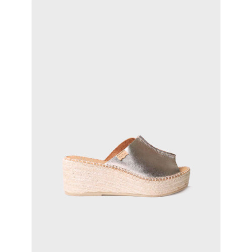 GOLD-LEAVED LEATHER ESPADRILLE - IVONNE
