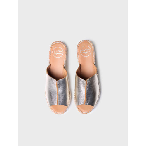 GOLD-LEAVED LEATHER ESPADRILLE - IVONNE