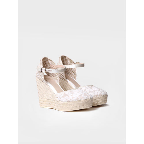 WHITE ESPADRILLES WITH WEDGE FOR BRIDE - PAOLA
