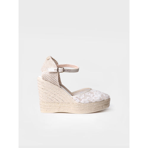 WHITE ESPADRILLES WITH WEDGE FOR BRIDE - PAOLA