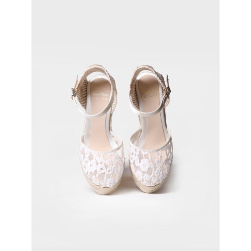 WHITE ESPADRILLES WITH WEDGE FOR BRIDE - PAOLA