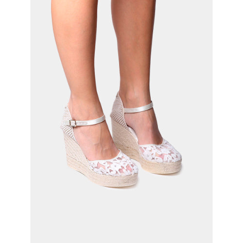 WHITE ESPADRILLES WITH WEDGE FOR BRIDE - PAOLA