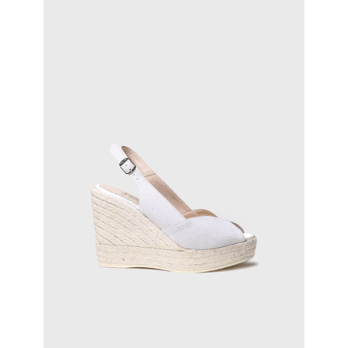 WHITE SUEDE WEDGE ESPADRILLES FOR BRIDES - POPPY