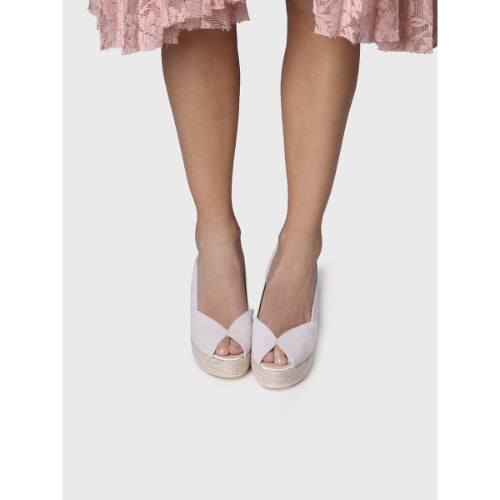 WHITE SUEDE WEDGE ESPADRILLES FOR BRIDES - POPPY