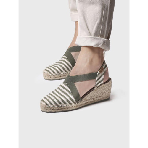 SAILOR WEDGE ESPADRILLE IN KHAKI COLOR - TERRA-DD