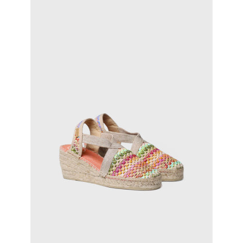 MULTICOLOURED RAFFIA VEGAN ESPADRILLES - TERRA-NZ