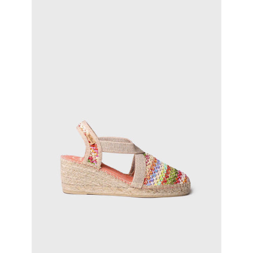 MULTICOLOURED RAFFIA VEGAN ESPADRILLES - TERRA-NZ