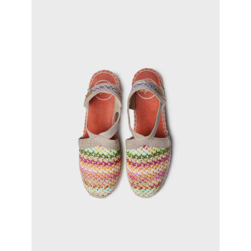 MULTICOLOURED RAFFIA VEGAN ESPADRILLES - TERRA-NZ