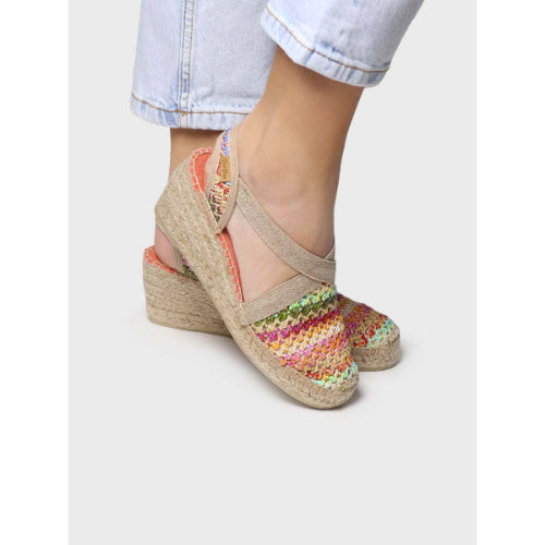 MULTICOLOURED RAFFIA VEGAN ESPADRILLES - TERRA-NZ