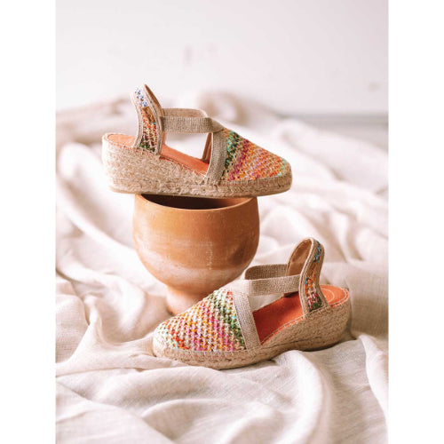 MULTICOLOURED RAFFIA VEGAN ESPADRILLES - TERRA-NZ
