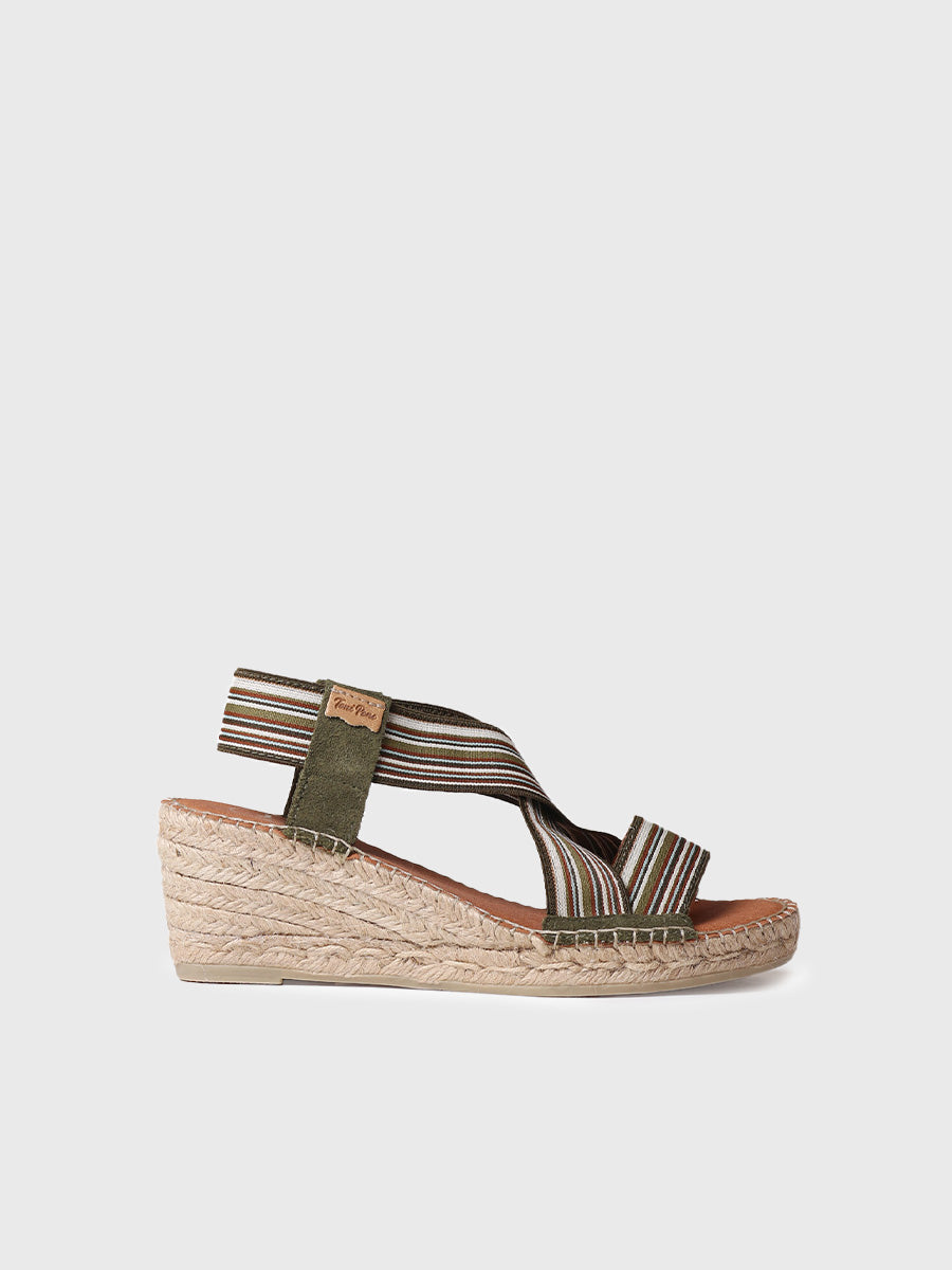 WEDGE ESPADRILLE IN FABRIC WITH ELASTIC BANDS - TINA