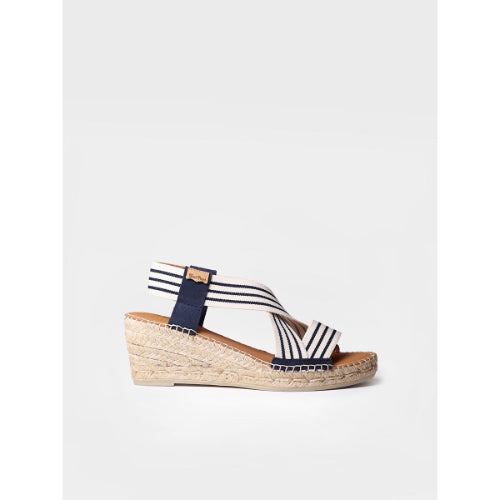 WEDGE ESPADRILLE IN FABRIC WITH ELASTIC BANDS - TINA