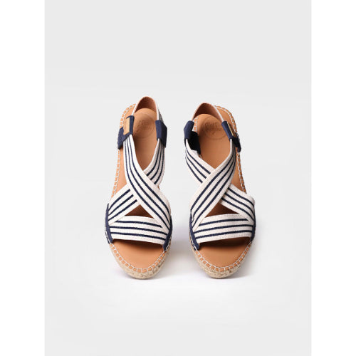 WEDGE ESPADRILLE IN FABRIC WITH ELASTIC BANDS - TINA