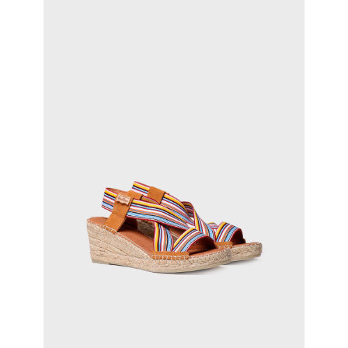 WEDGE ESPADRILLE IN FABRIC WITH ELASTIC BANDS - TINA