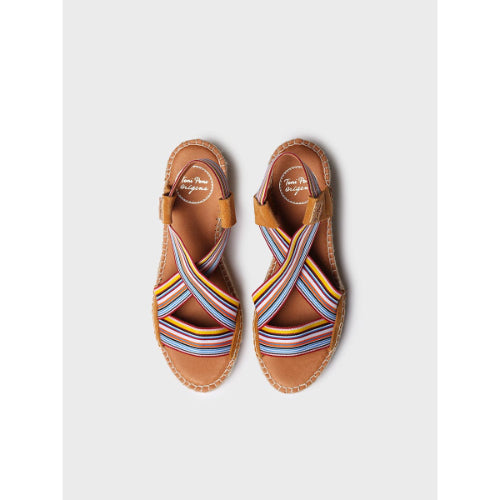 WEDGE ESPADRILLE IN FABRIC WITH ELASTIC BANDS - TINA