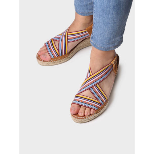 WEDGE ESPADRILLE IN FABRIC WITH ELASTIC BANDS - TINA