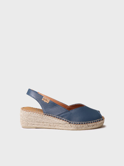 Women's wedge espadrilles in leather - BERNIA-P