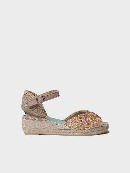 WOMEN'S WEDGE ESPADRILLES IN MULTICOLOURED FABRIC | BRUNA-CO