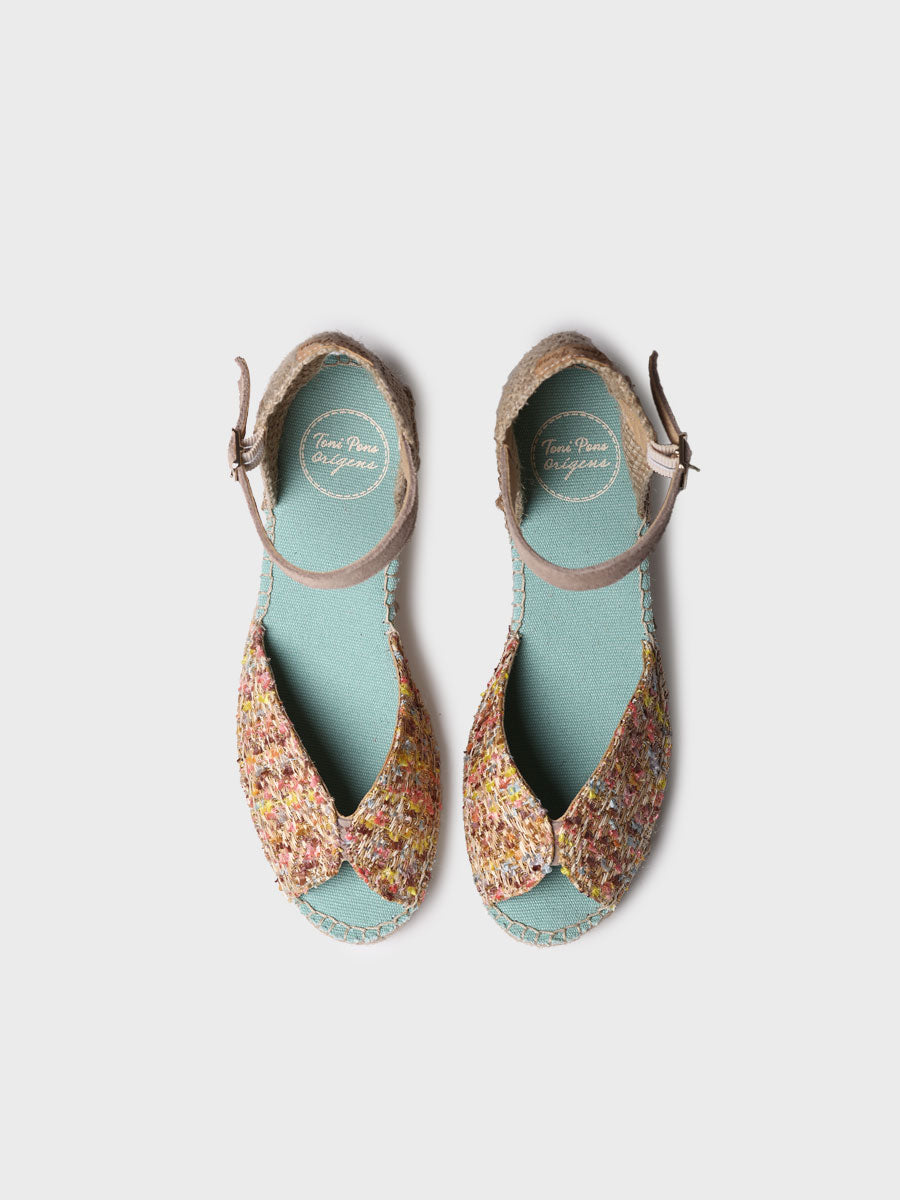 WOMEN'S WEDGE ESPADRILLES IN MULTICOLOURED FABRIC | BRUNA-CO