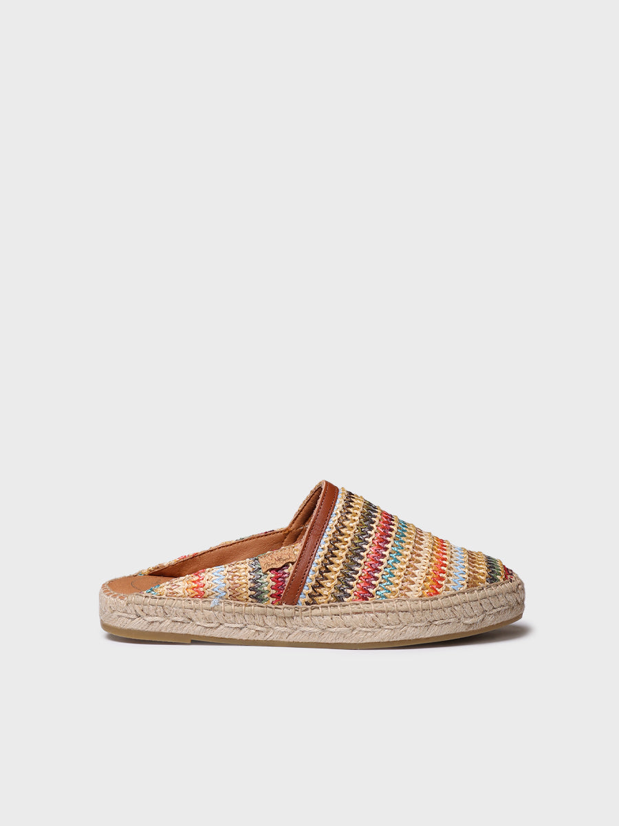 WOMEN'S MULE ESPADRILLES IN MULTICOLOURED RAFFIA | DENISE-NM