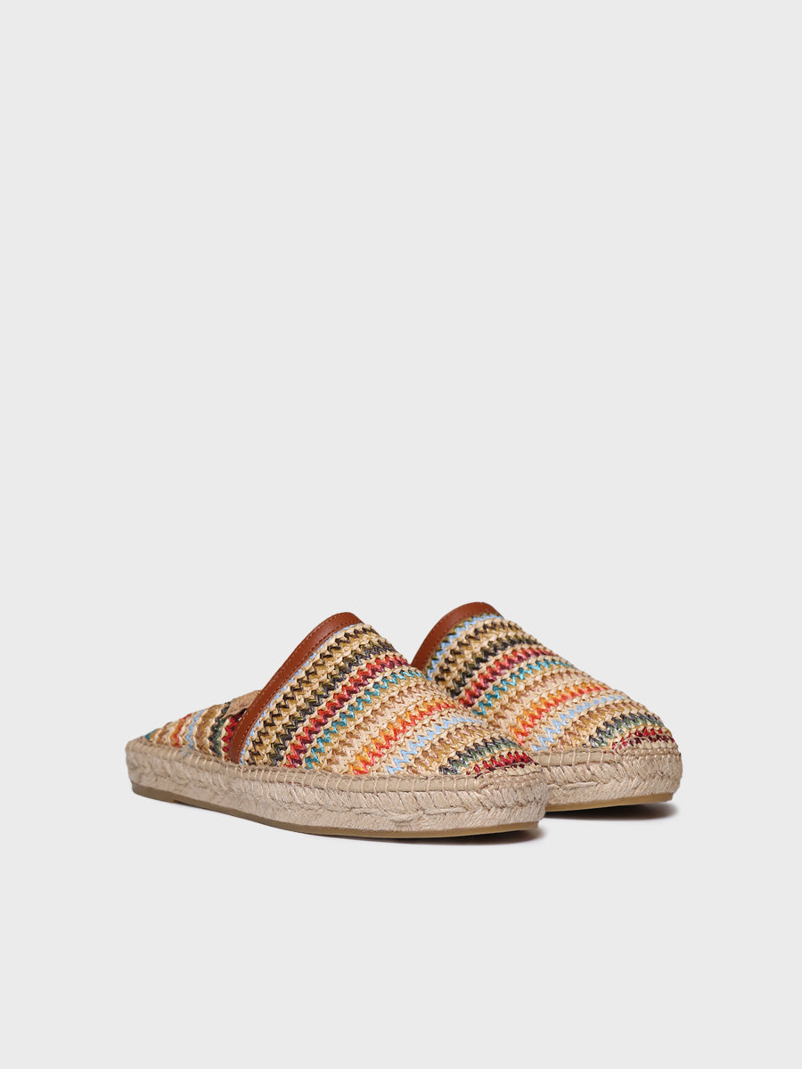 WOMEN'S MULE ESPADRILLES IN MULTICOLOURED RAFFIA | DENISE-NM