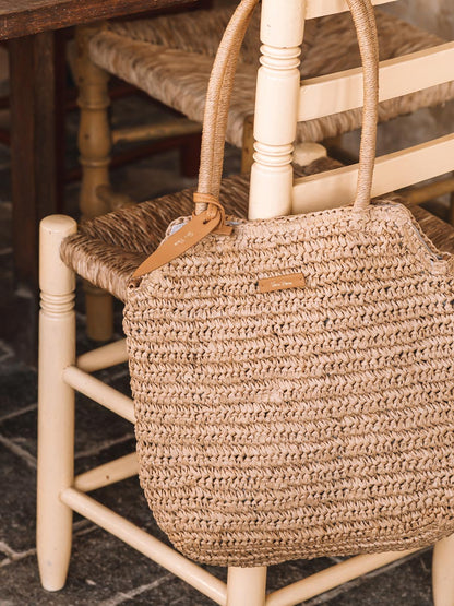Paper raffia bag with removable strap - DOROTHY