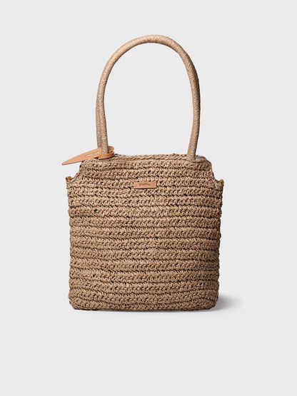 Paper raffia bag with removable strap - DOROTHY